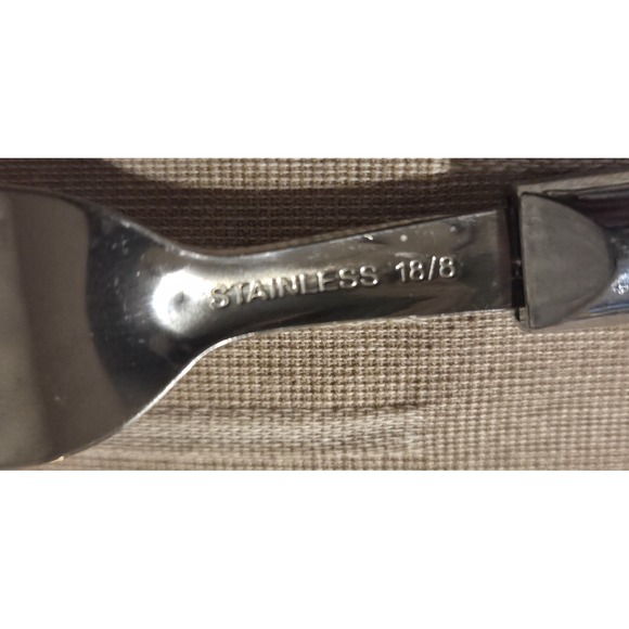 Stanley Roberts Lucite Flatware 18/8 Stainless Steel Fork/Spoon/Knife Set/4 - Picture 5 of 7